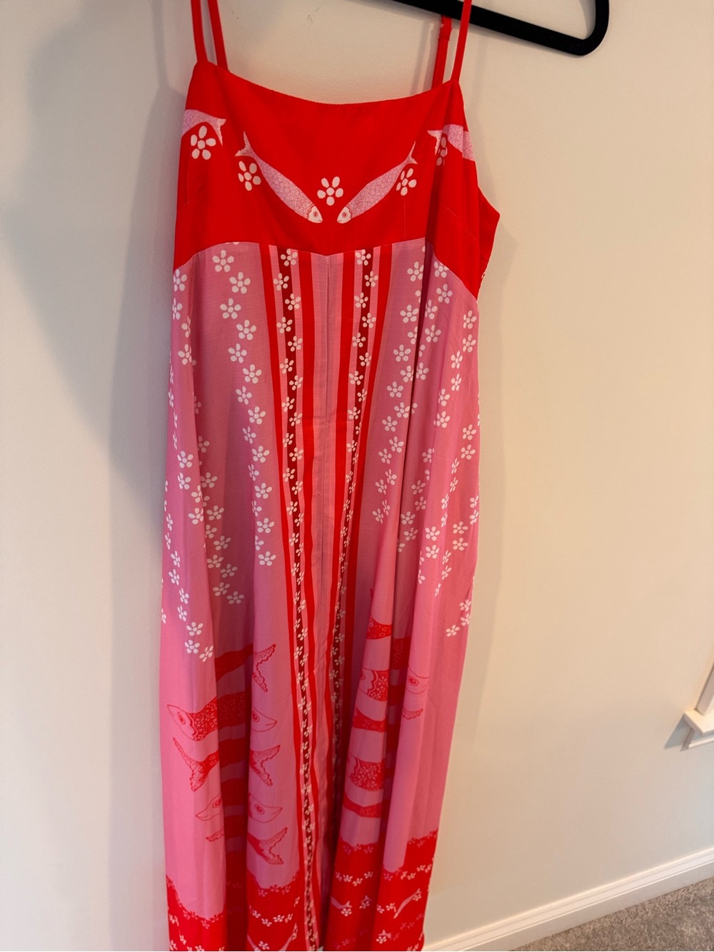 Red & Pink Floral Maxi Dress